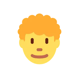 Man: curly hair animated emoji