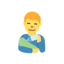 Man feeding baby cartoon animated emoji