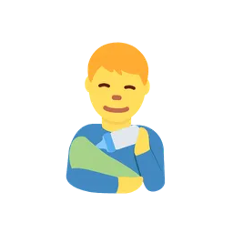 Man feeding baby animated emoji