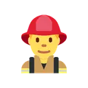 Man firefighter cartoon animated emoji
