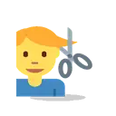 Man getting haircut cartoon animated emoji