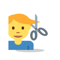 Man getting haircut animated emoji
