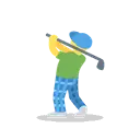 Man golfing cartoon animated emoji