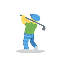 Man golfing animated emoji