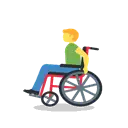 Man in manual wheelchair cartoon animated emoji