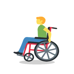 Man in manual wheelchair animated emoji