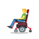 Man in motorized wheelchair cartoon animated emoji