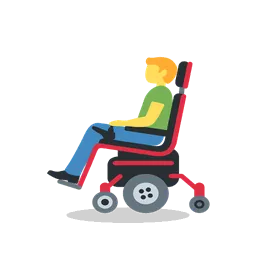 Man in motorized wheelchair animated emoji