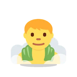 Man in steamy room animated emoji