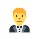 Man in tuxedo cartoon animated emoji