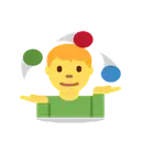 Man juggling cartoon animated emoji