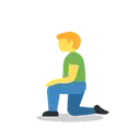 Man kneeling cartoon animated emoji