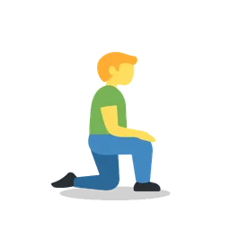 Man kneeling facing right animated emoji