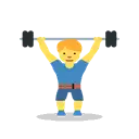 Man lifting weights cartoon animated emoji