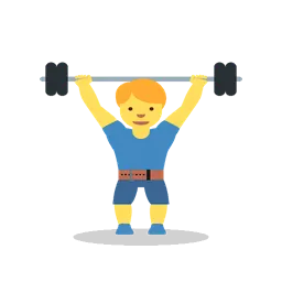Man lifting weights animated emoji