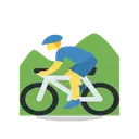 Man mountain biking cartoon animated emoji