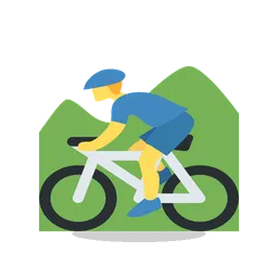Man mountain biking animated emoji