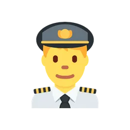 Man pilot animated emoji