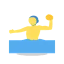 Man playing water polo cartoon animated emoji