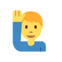 Man raising hand cartoon animated emoji