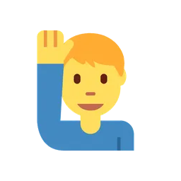 Man raising hand animated emoji