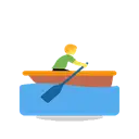 Man rowing boat cartoon animated emoji
