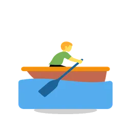 Man rowing boat animated emoji
