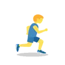 Man running facing right cartoon animated emoji