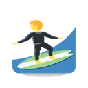 Man surfing cartoon animated emoji
