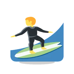 Man surfing animated emoji