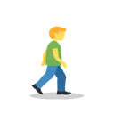 Man walking facing right cartoon animated emoji
