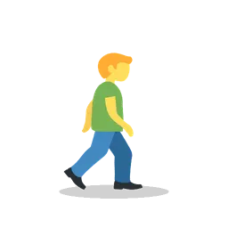 Man walking facing right animated emoji