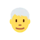 Man: white hair cartoon animated emoji