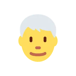 Man: white hair animated emoji