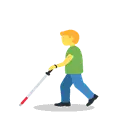Man with white cane cartoon animated emoji