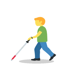 Man with white cane animated emoji