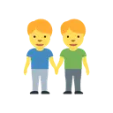 Men holding hands cartoon animated emoji