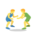 Men wrestling cartoon animated emoji