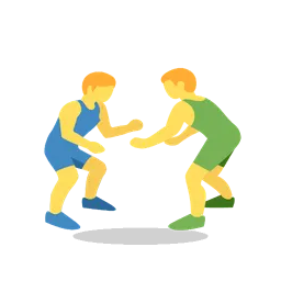 Men wrestling animated emoji