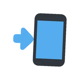 Mobile phone with arrow animated emoji