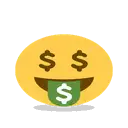 Money-mouth face cartoon animated emoji