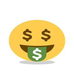 Money-mouth face animated emoji