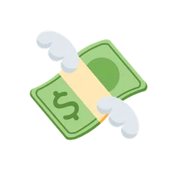 Money with wings animated emoji