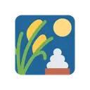 Moon viewing ceremony cartoon animated emoji