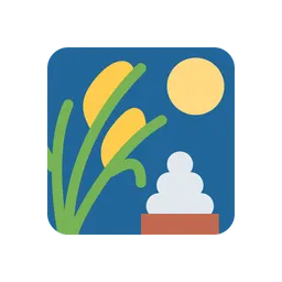 Moon viewing ceremony animated emoji
