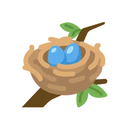 Nest with eggs animated emoji