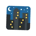 Night with stars cartoon animated emoji
