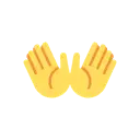 Open hands cartoon animated emoji