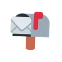 Open mailbox with raised flag cartoon animated emoji