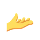 Palm up hand cartoon animated emoji
